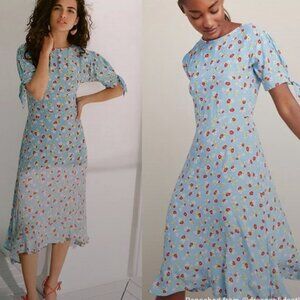 Anthropologie Faithful Blue Floral Dress